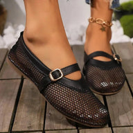 Adrija Mesh Mary Jane Ballet Flats