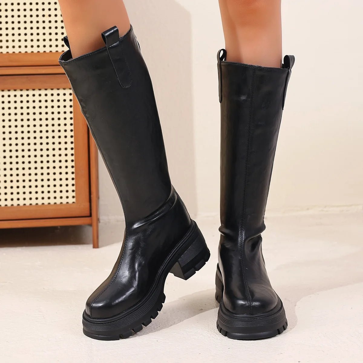 ZEYA - Charlee Knee High Leather Boots