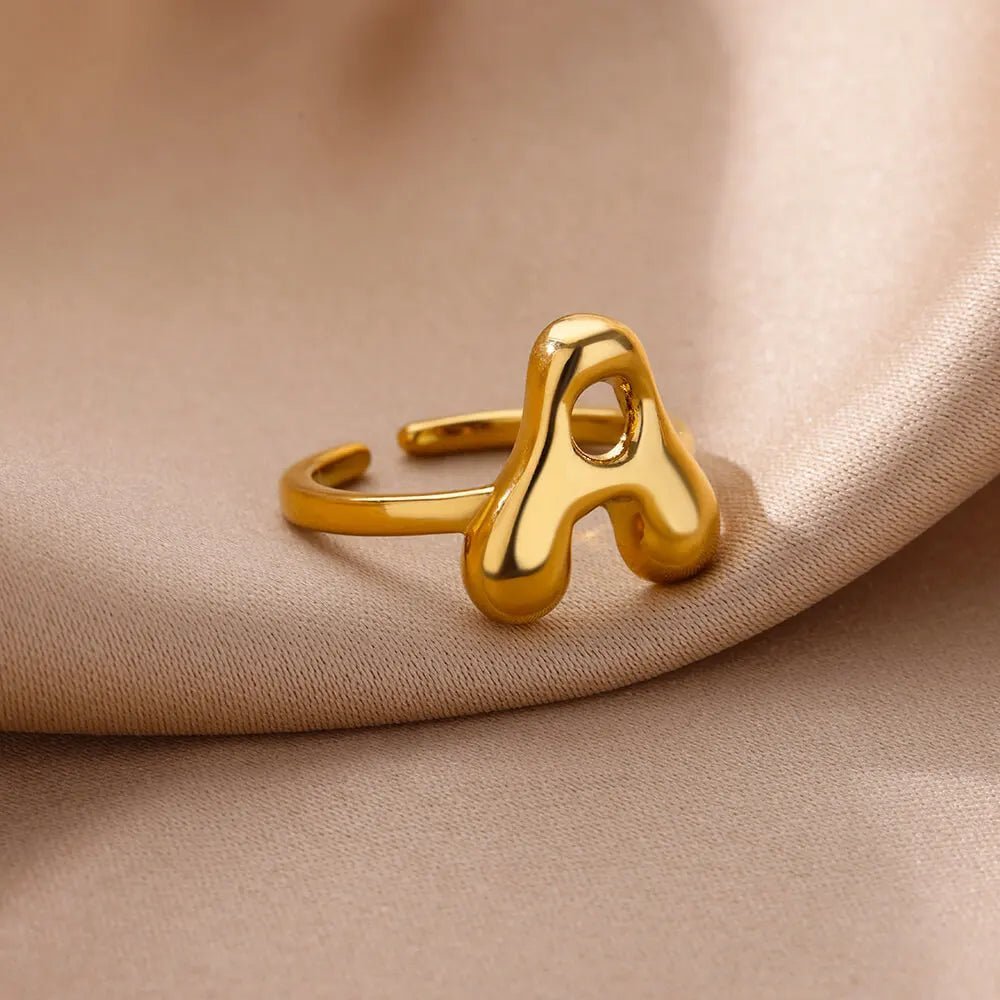 ZEYA - Cindella Adjustable Bubble Initial Ring