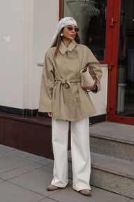 Clara Taillierter Wickel-Trenchcoat