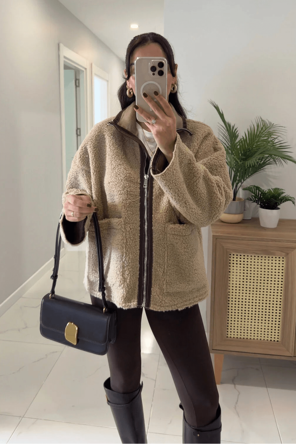 ZEYA - Clara Stand Collar Faux Fur Jacket