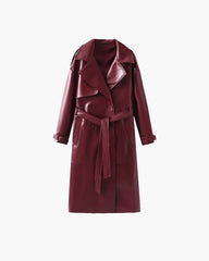 Cappotto Trench Maxi in Finta Similpelle Connie