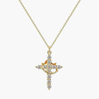 Collana con pendente a croce di pietra preziosa Tabitha