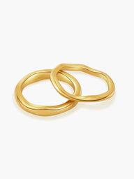 Cynthia Minimalistische Kurve Zwei-Ring-Set