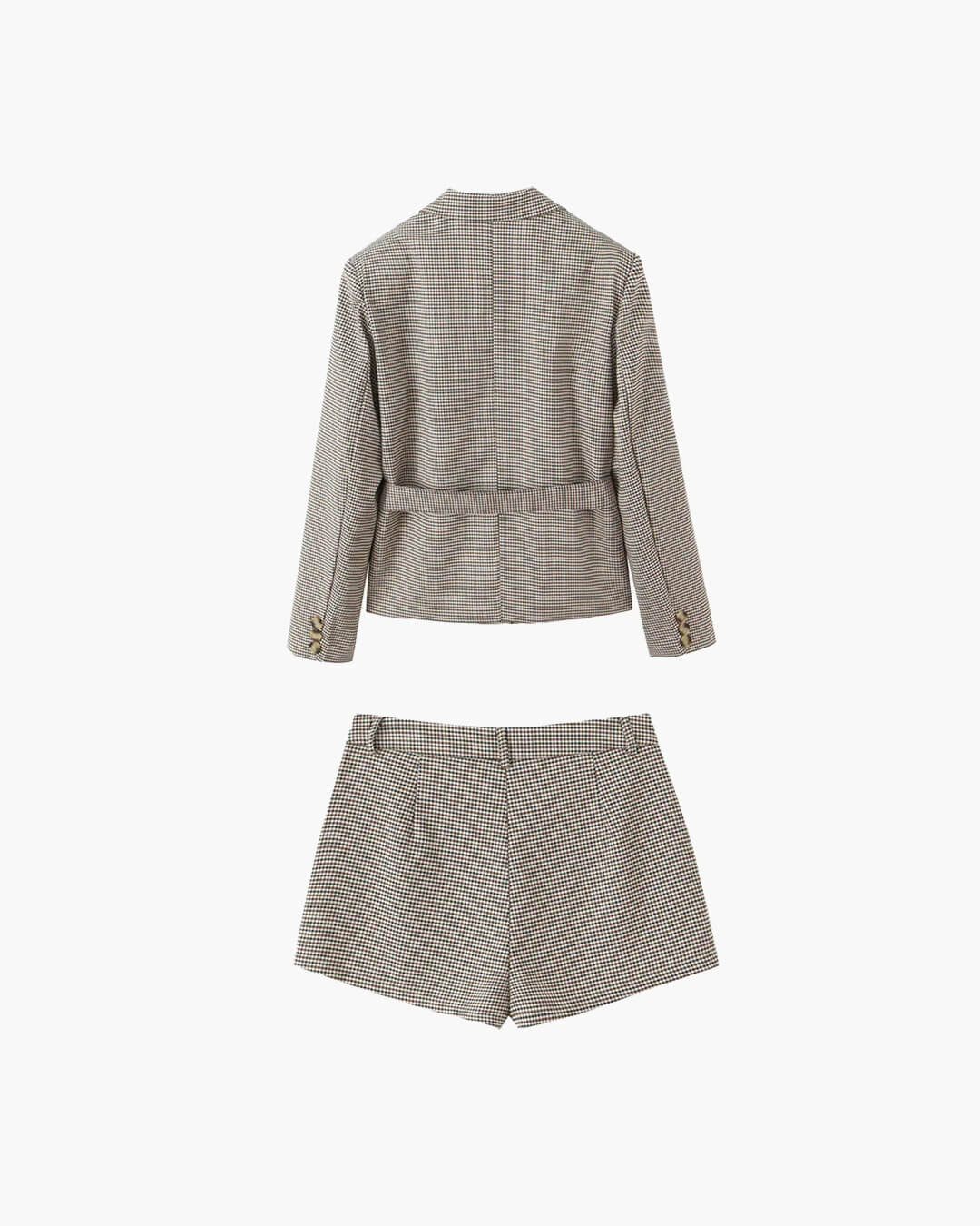 ZEYA - Dalia Houndstooth Belted Shorts Suit