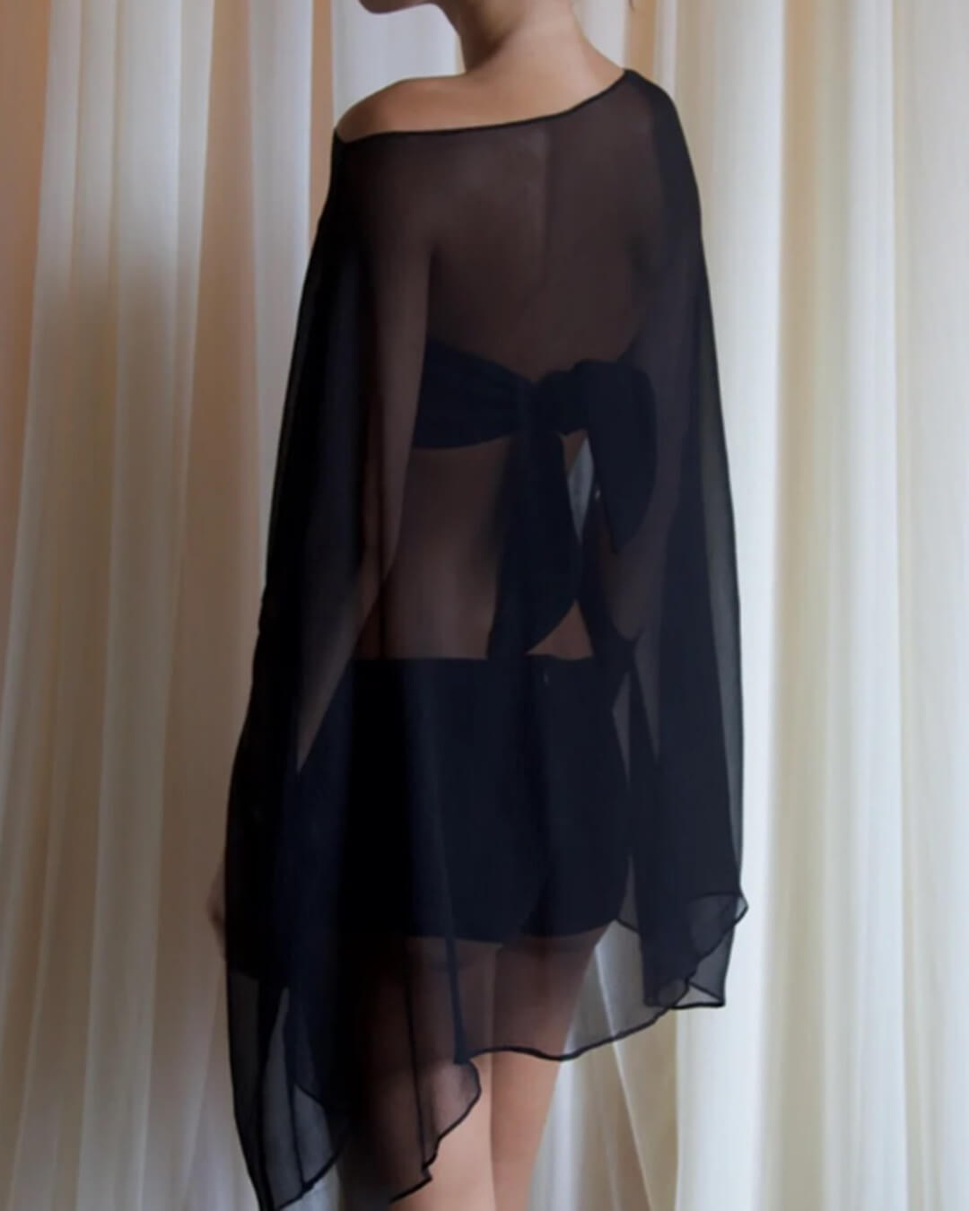 ZEYA - Dayanara Off - Shoulder Sheer Poncho Top