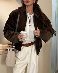 Denise Cordjacke im Bomber-Stil