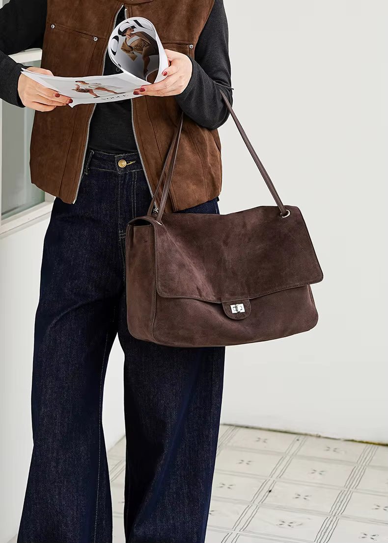 ZEYA - Denise Matte Suede Crossbody Tote