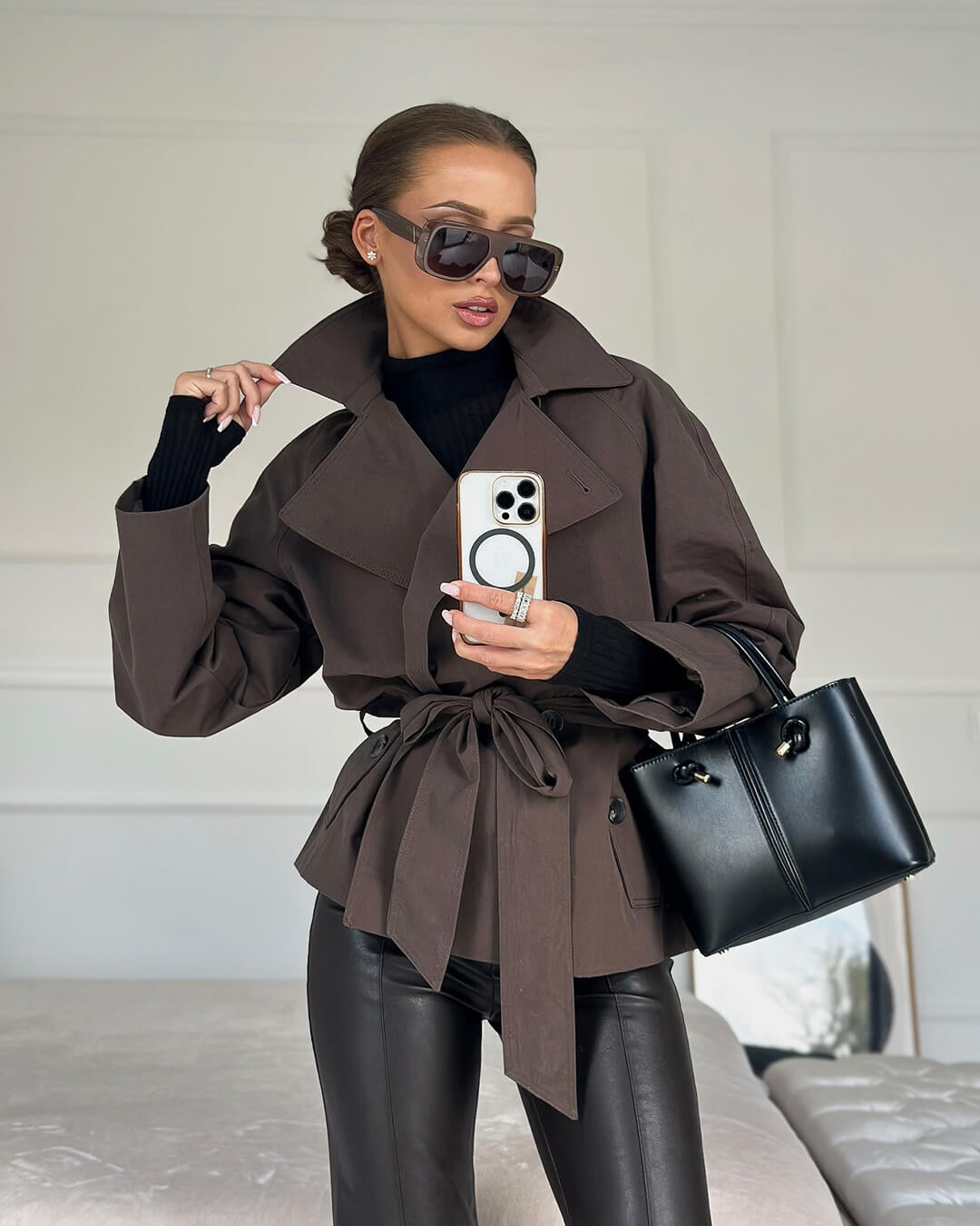 ZEYA - Dianna Belted Short Trench Coat