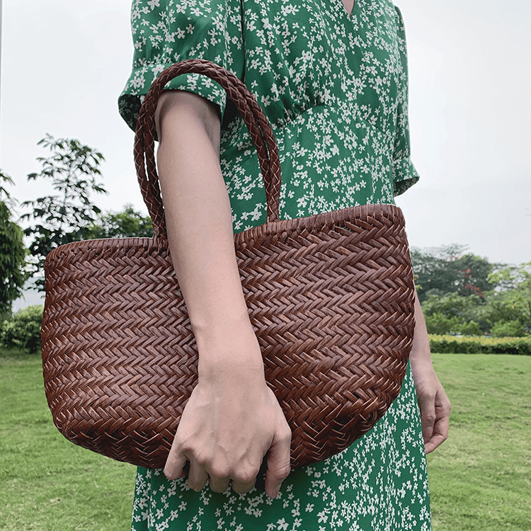 ZEYA - Eira Handwoven Leather Tote Bag