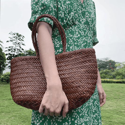 ZEYA - Eira Handwoven Leather Tote Bag