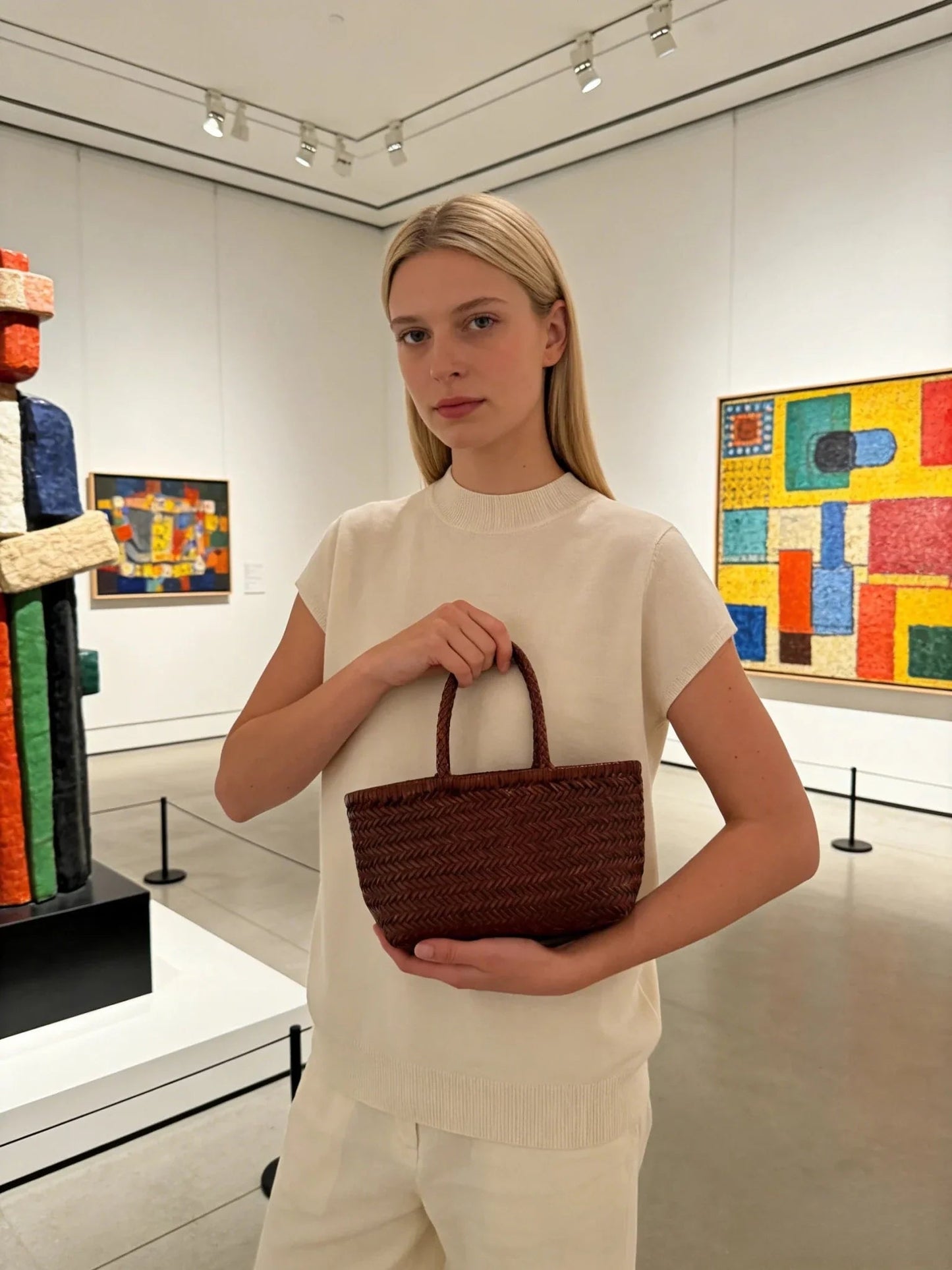 ZEYA - Eira Handwoven Leather Tote Bag