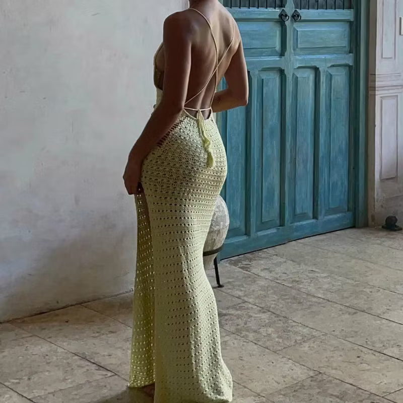 Elena abito slip in crochet
