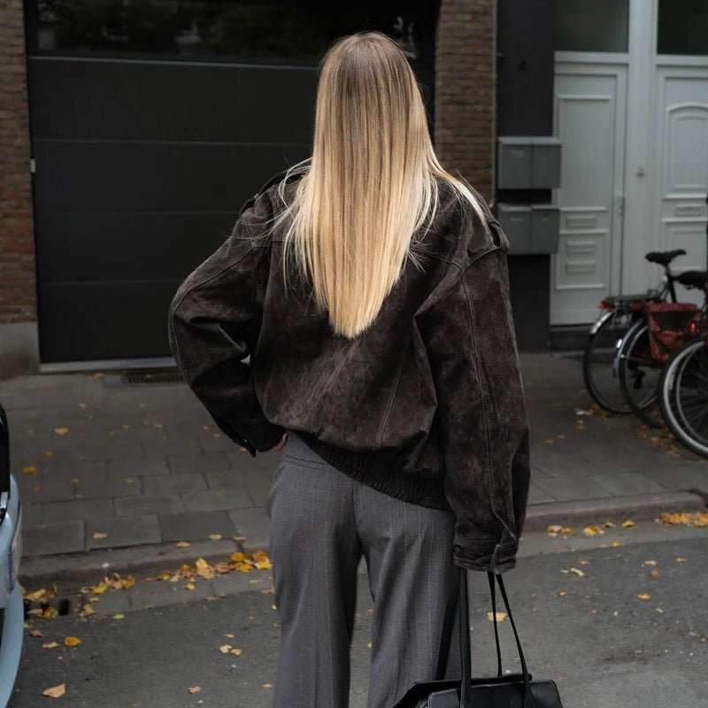 ZEYA - Elisse Suede Bomber Jacket