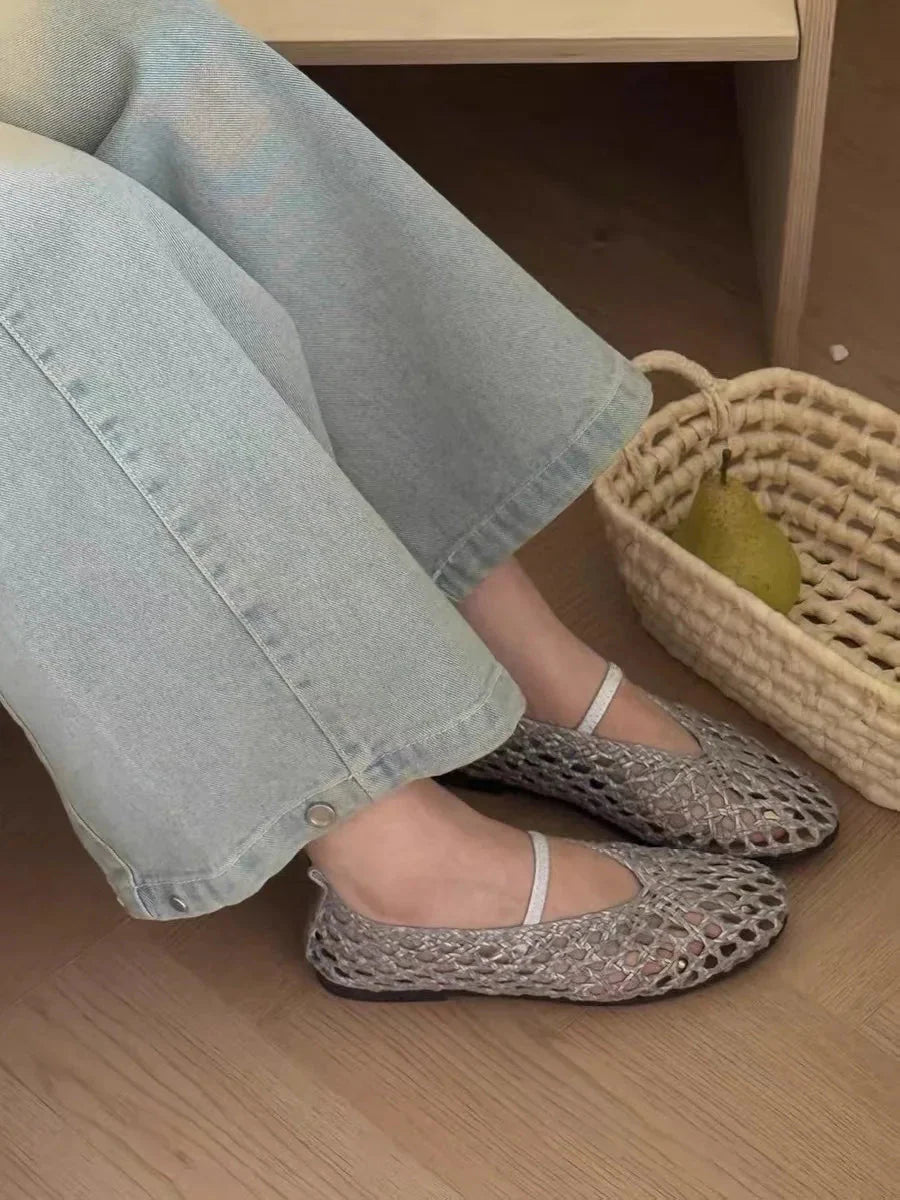 ZEYA - Ella Hollow Woven Flats