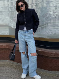 Ella Strick Napoleon Military Jacke
