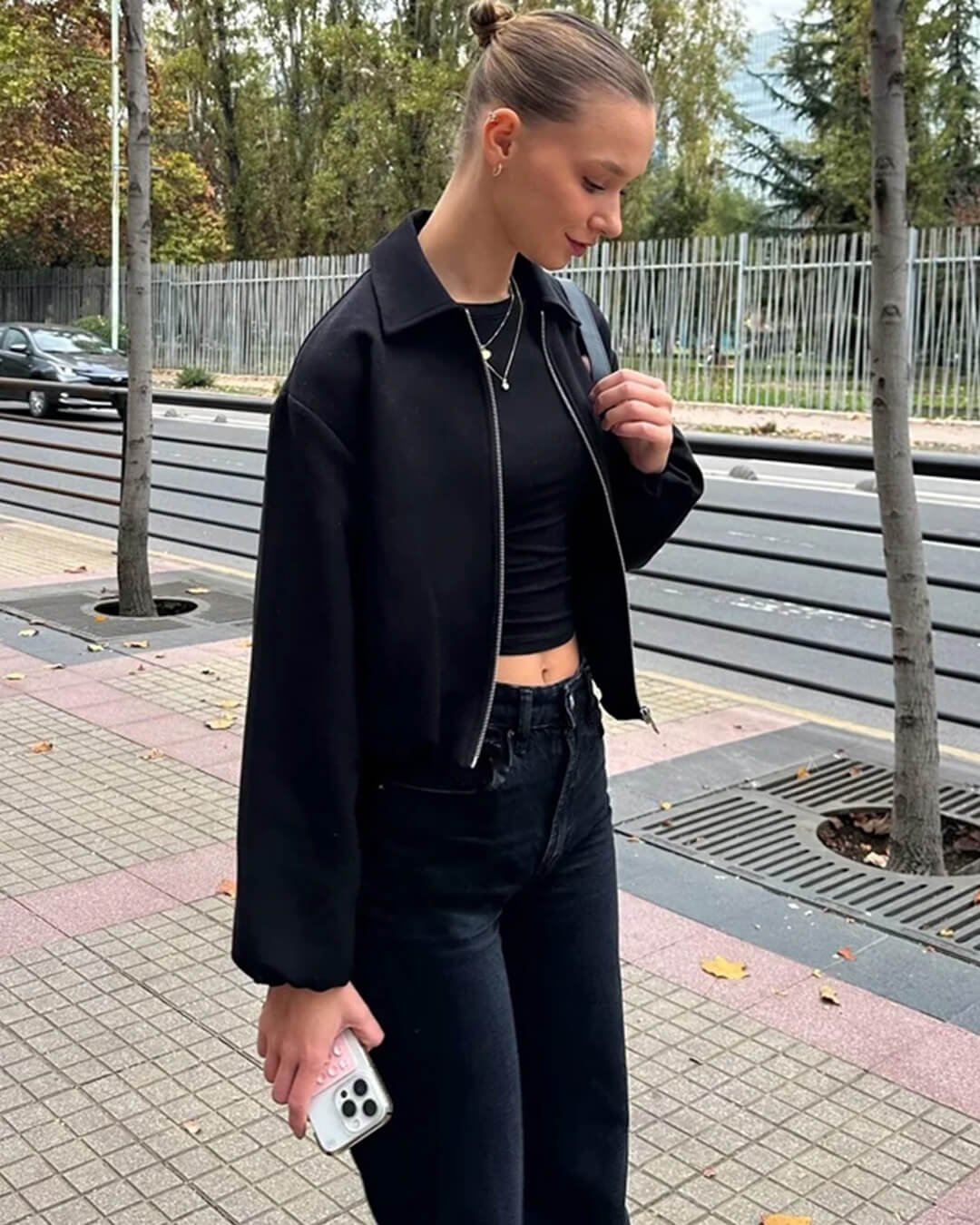 ZEYA - Ellaria Puff Sleeve Bomber Jacket