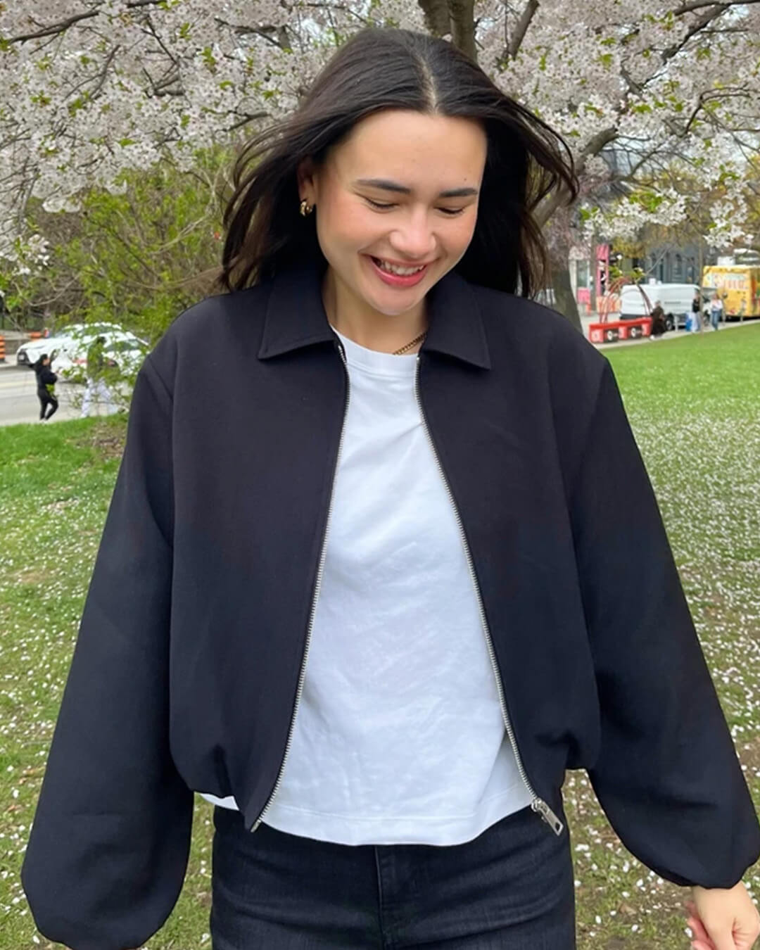 ZEYA - Ellaria Puff Sleeve Bomber Jacket