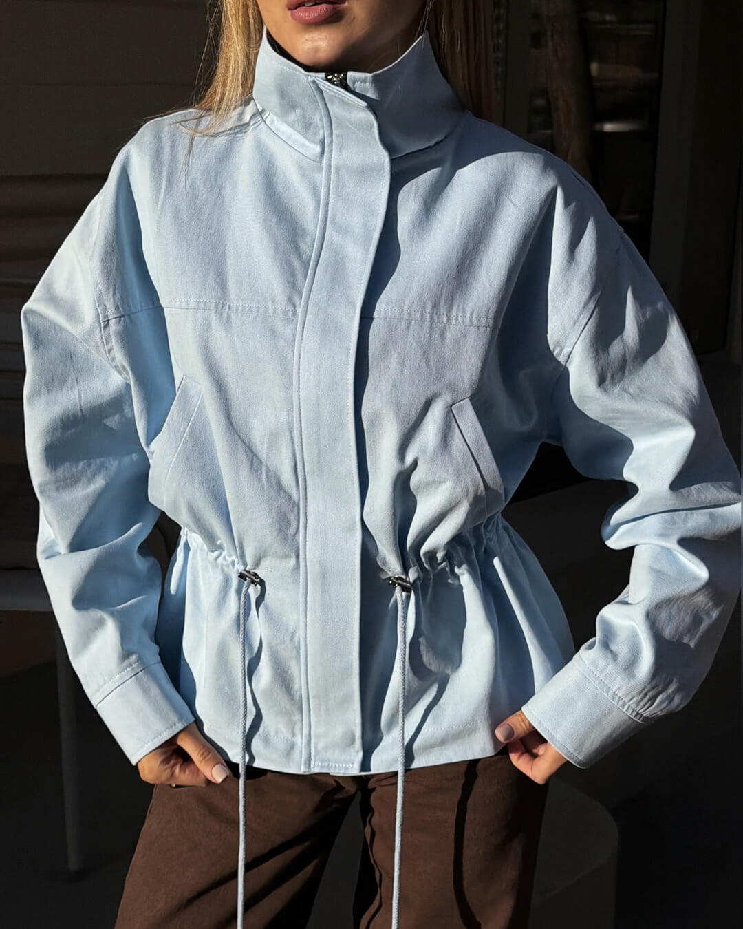 ZEYA - Ellen Drawstring Stand Collar Jacket
