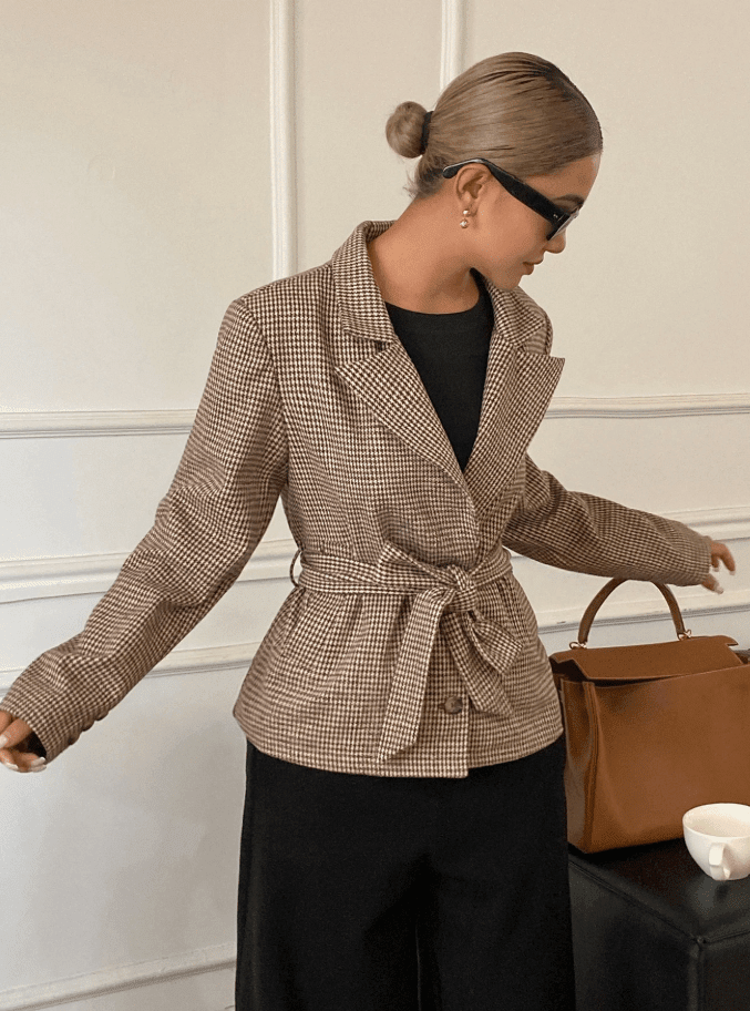 ZEYA - Ellen Houndstooth Plaid Blazer