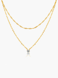 Collana con pendente doppio strato in zirconia Elora