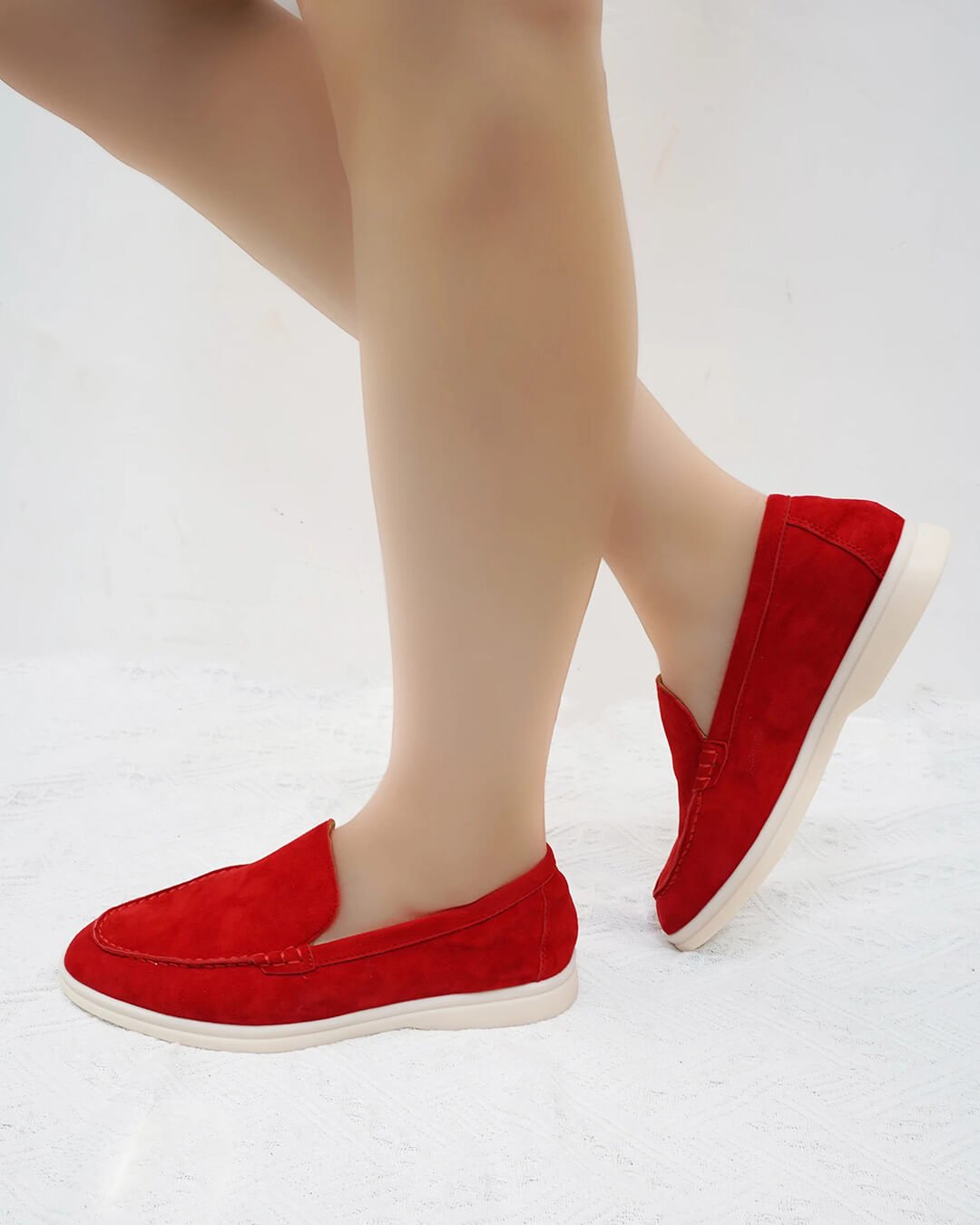 ZEYA - Elvira Suede Flat Moccasin Loafers