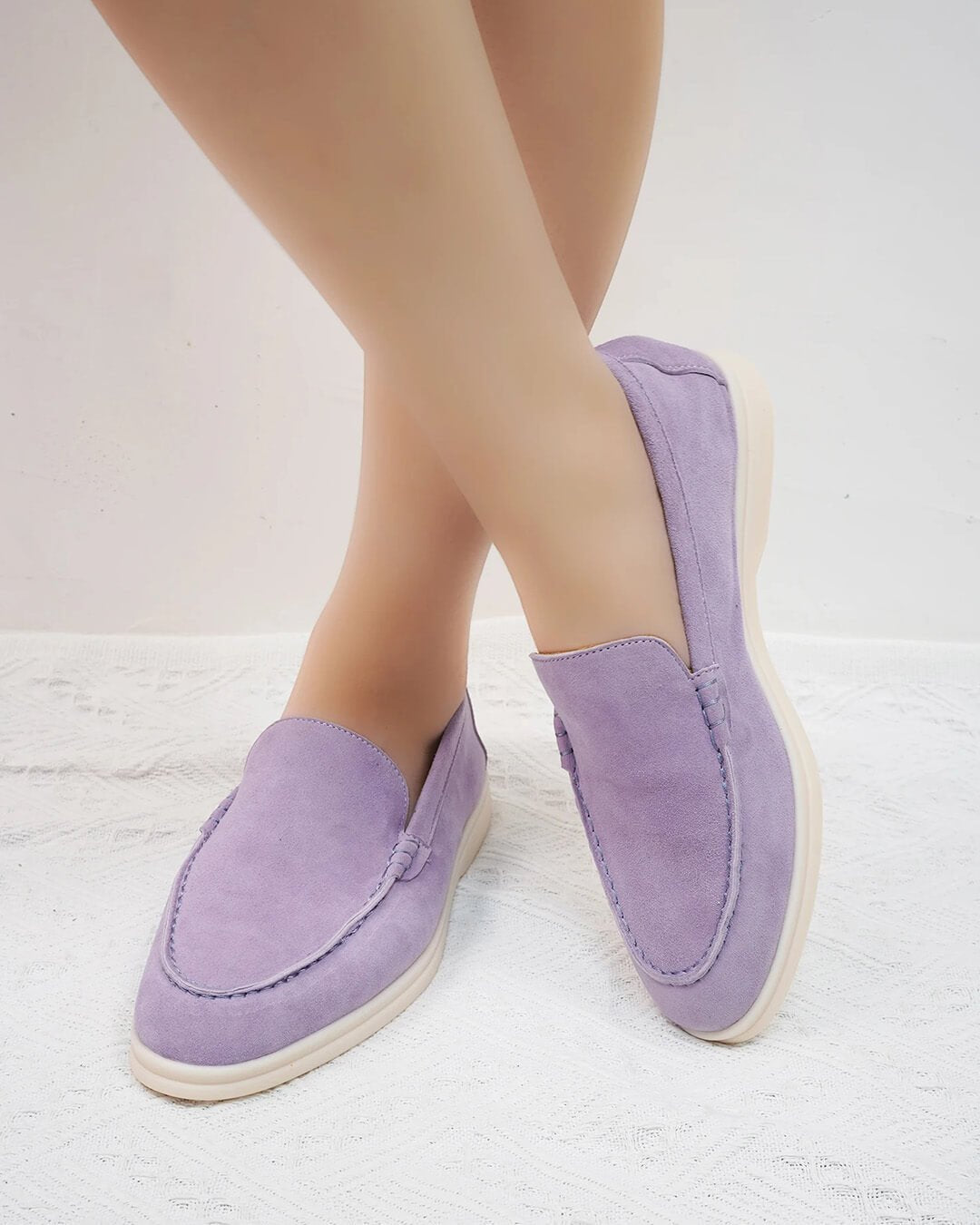 ZEYA - Elvira Suede Flat Moccasin Loafers