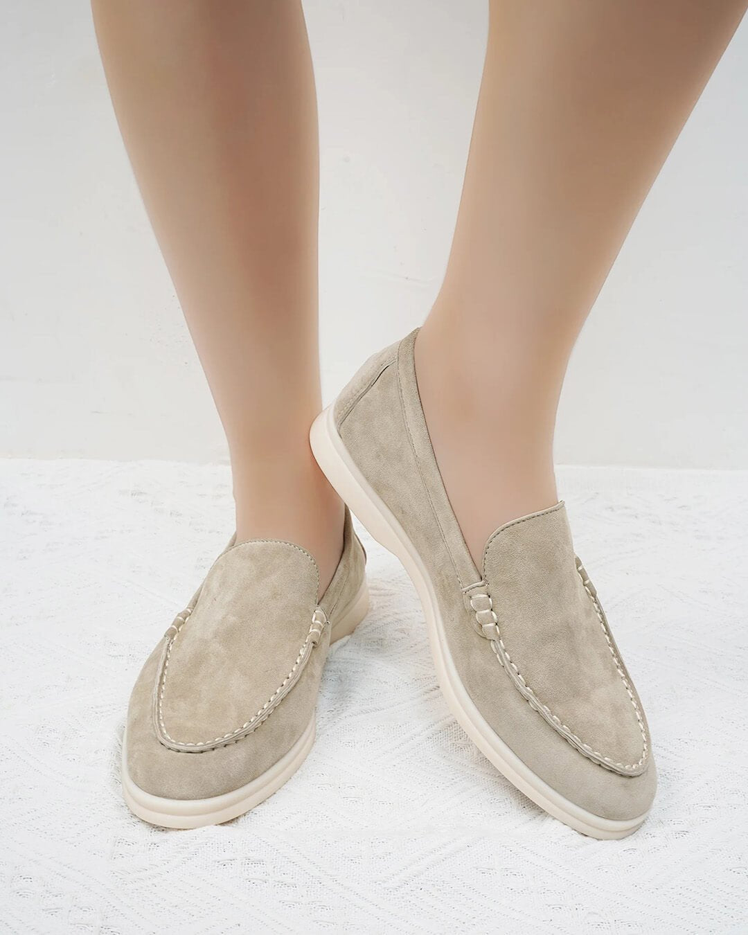 ZEYA - Elvira Suede Flat Moccasin Loafers