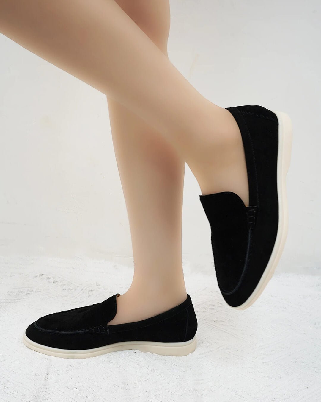 ZEYA - Elvira Suede Flat Moccasin Loafers