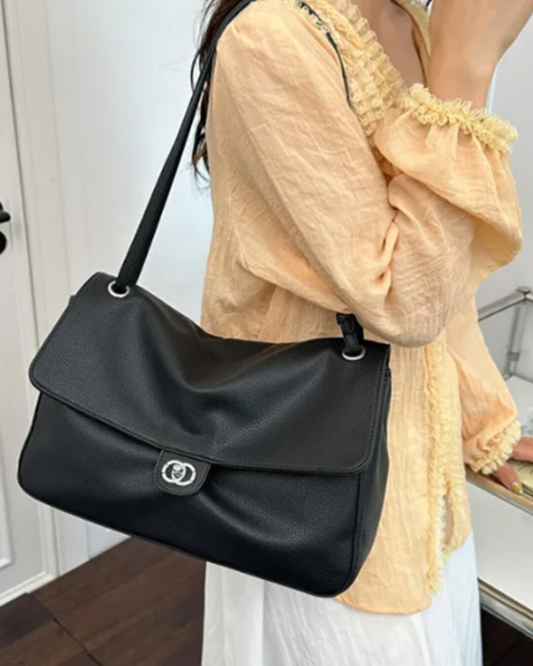 ZEYA - Emma Buckle Flap Shoulder Bag