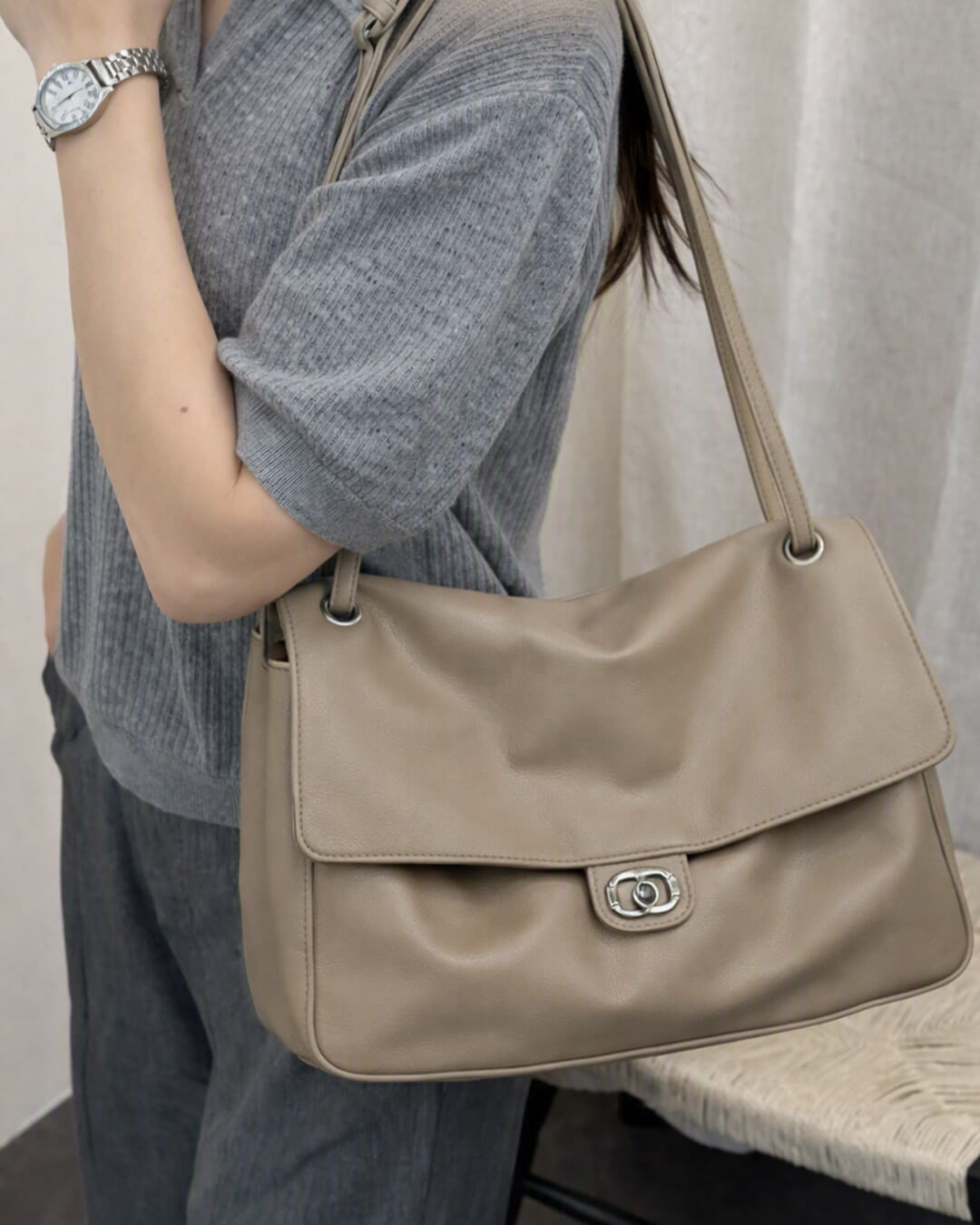 ZEYA - Emma Buckle Flap Shoulder Bag