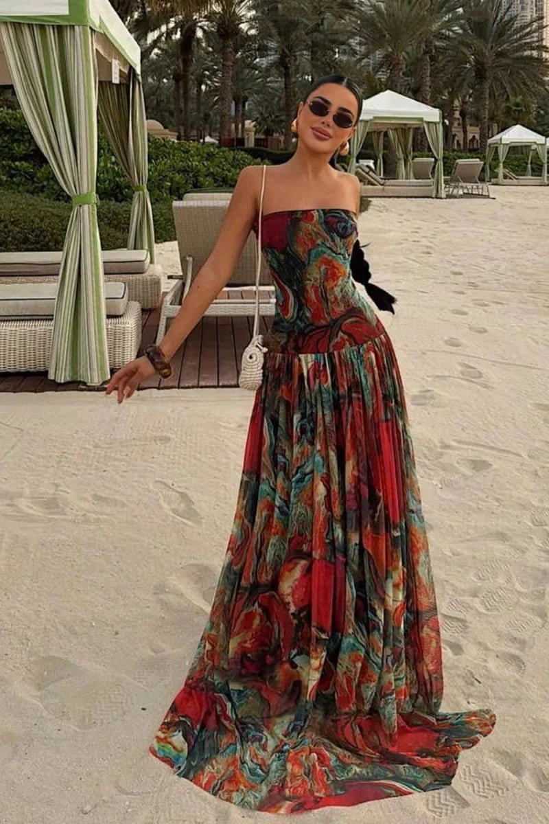 ZEYA - Emmy Strapless Abstract Maxi Dress