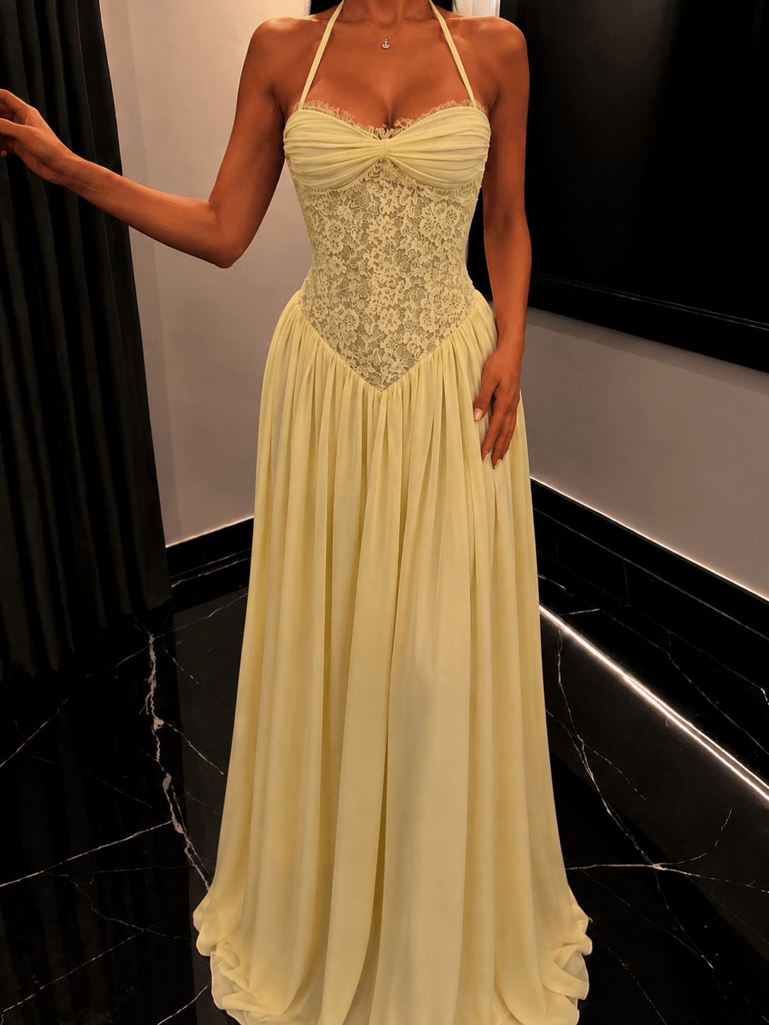 ZEYA - Erica Halter Corset Maxi Dress