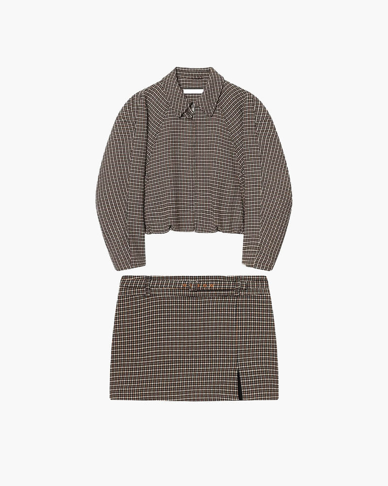 Erica Houndstooth Zip Jacket Suit