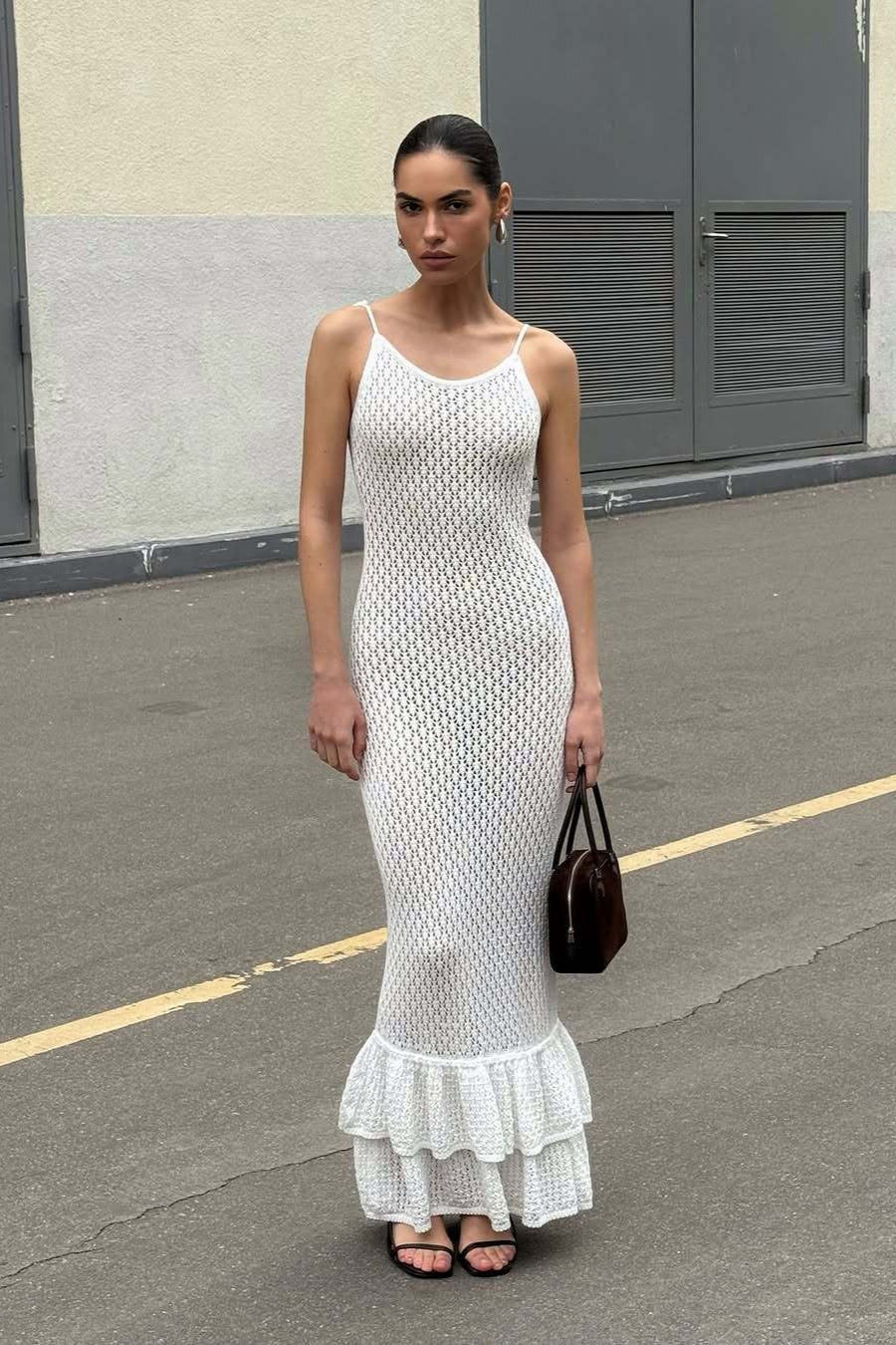 ZEYA - Eris Knit Ruffle Maxi Dress
