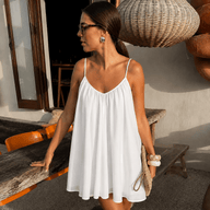 Robe courte fluide à bretelles spaghetti Esra