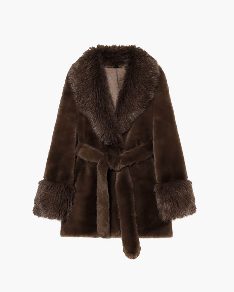 ZEYA - Eva Belted Faux Fur Coat