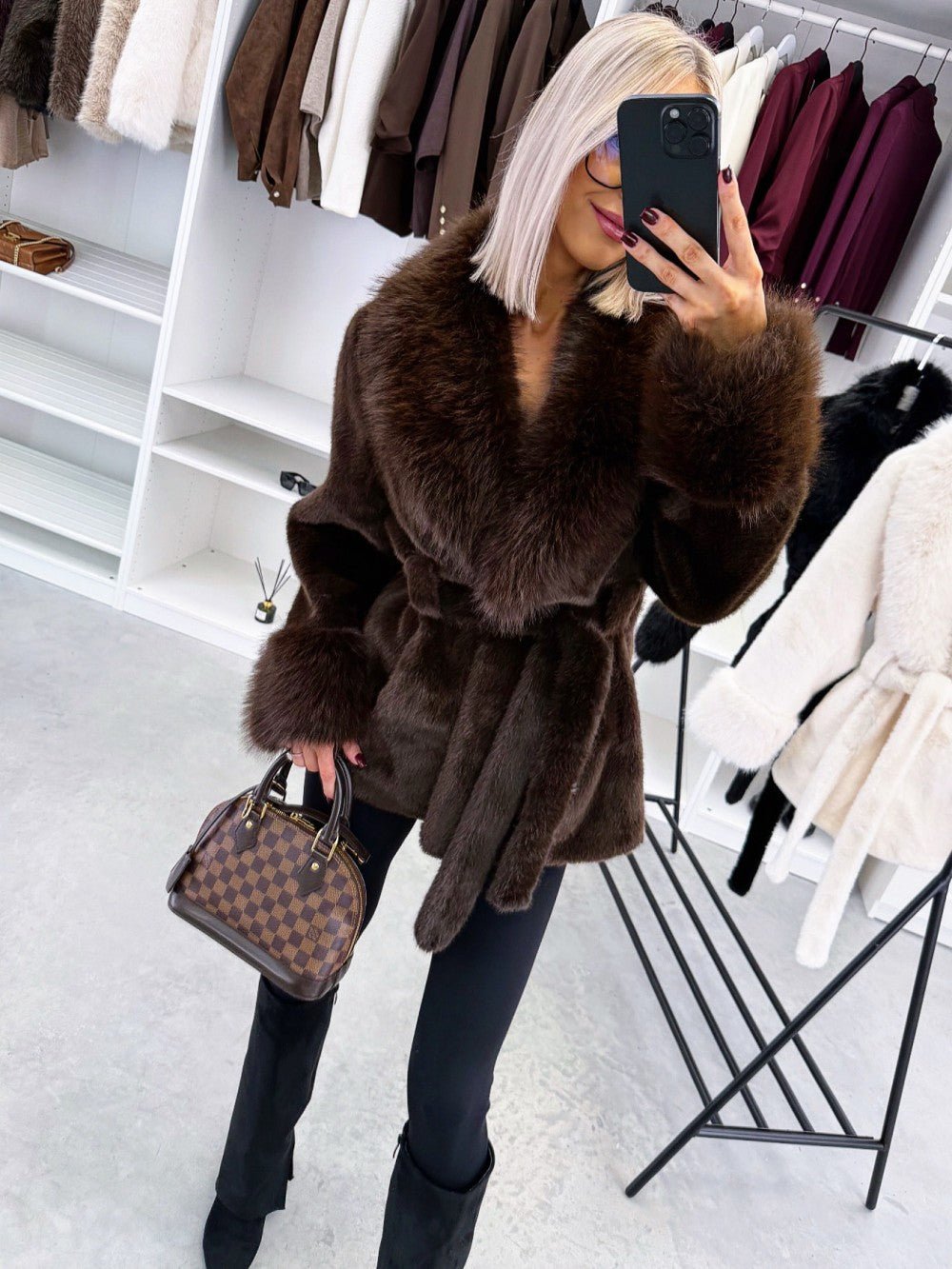 ZEYA - Eva Belted Faux Fur Coat