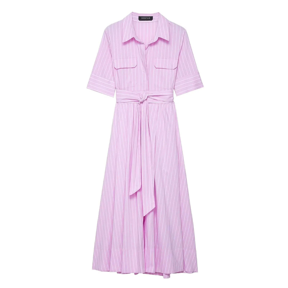ZEYA - Evita Belted Shirt Midi Dress