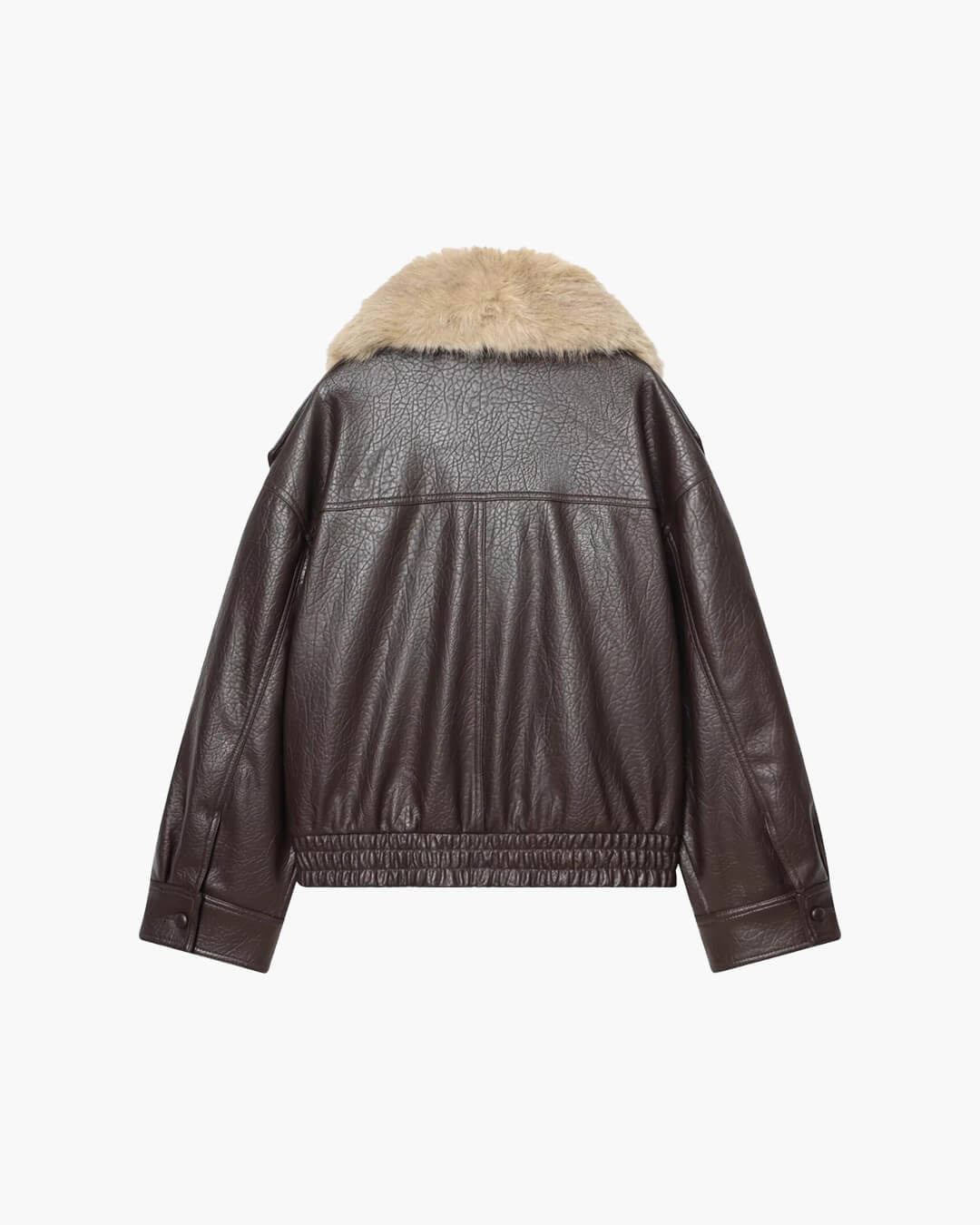 ZEYA - Felicity Faux Leather Jacket with Detachable Fur Collar