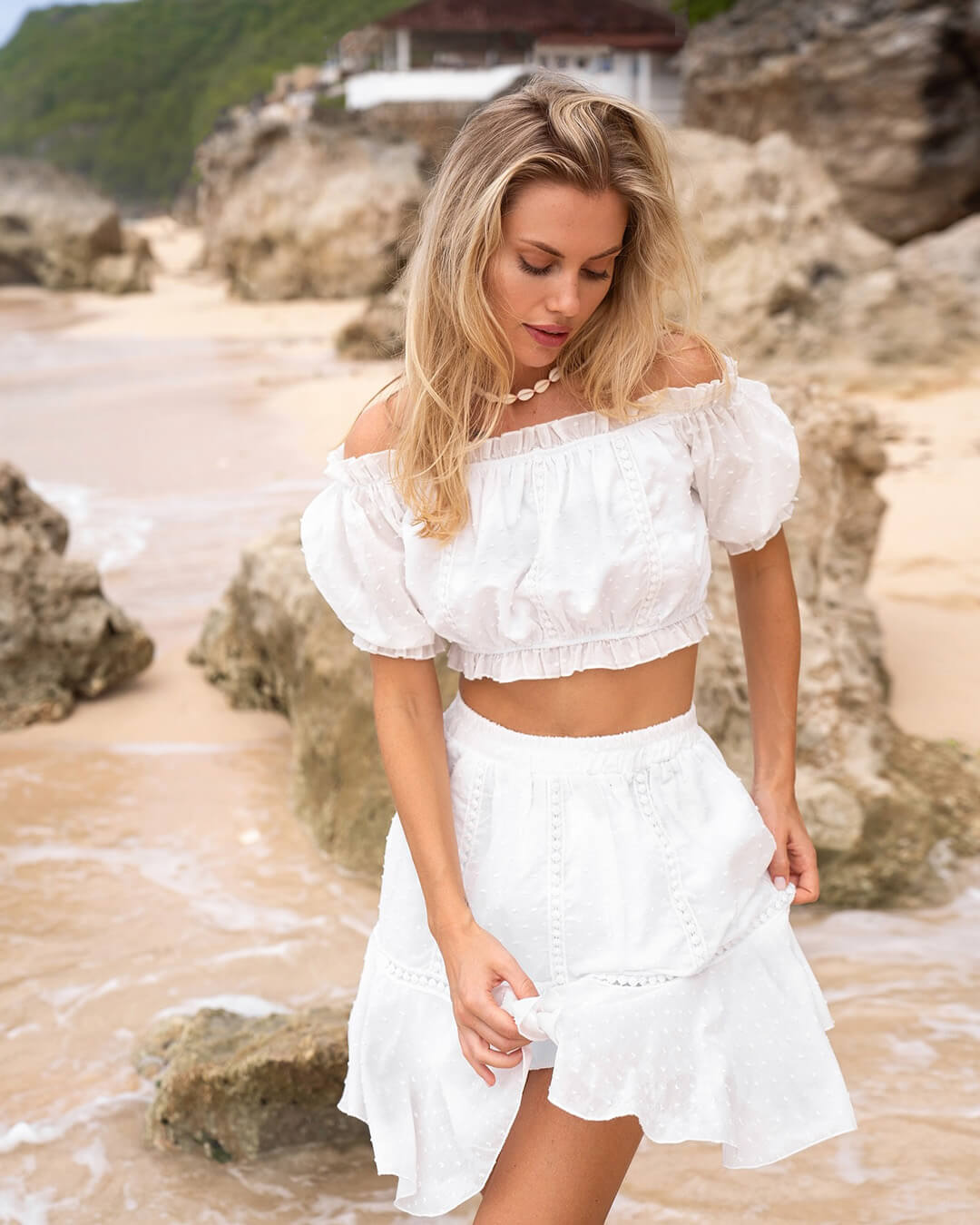 ZEYA - Floriana Swiss Dot Ruffled Two - Piece Set