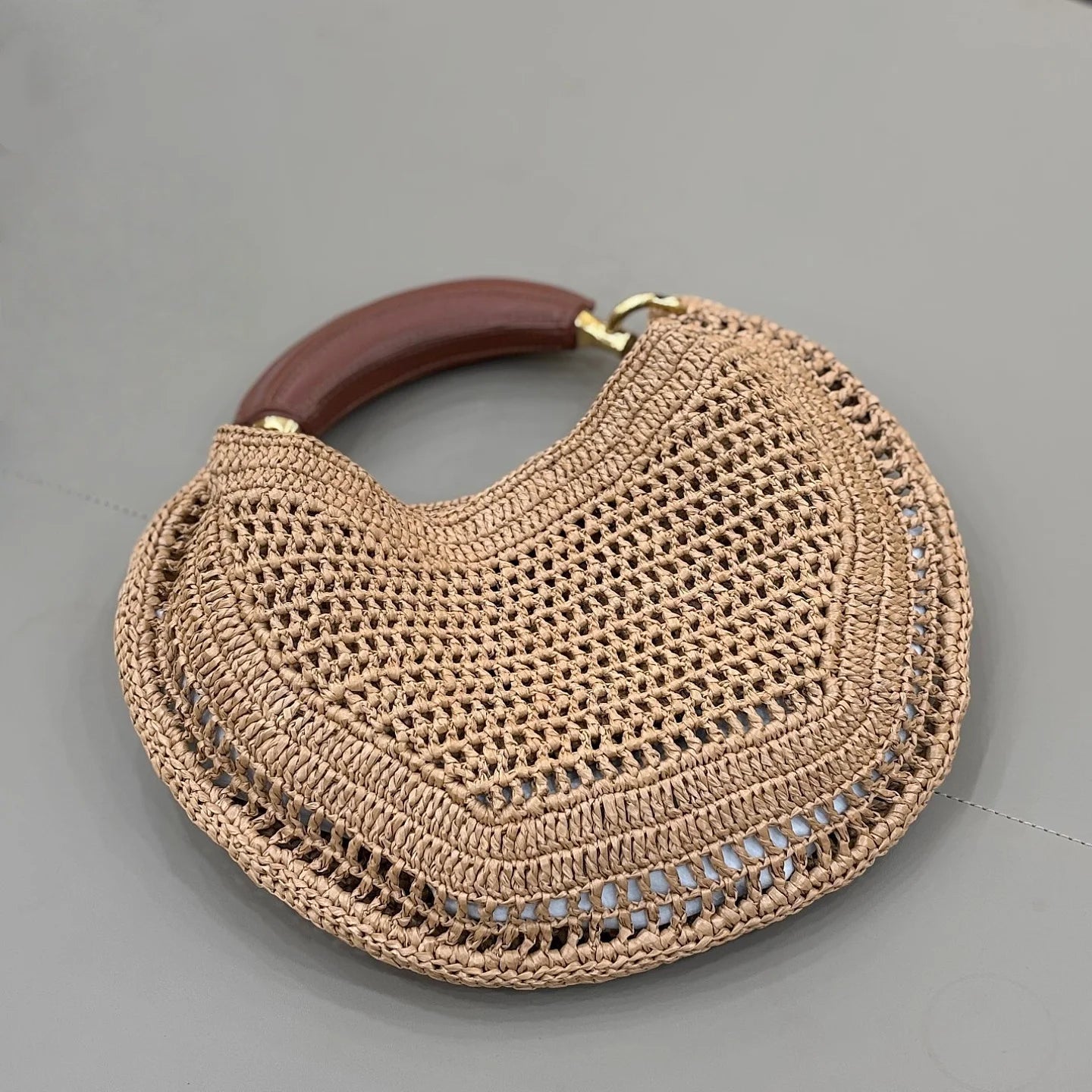 ZEYA - Geneva Crescent Woven Leather Bag