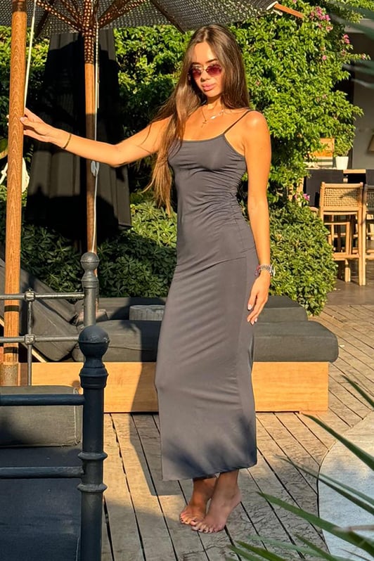 ZEYA - Genna V Neck Strap Maxi Dress