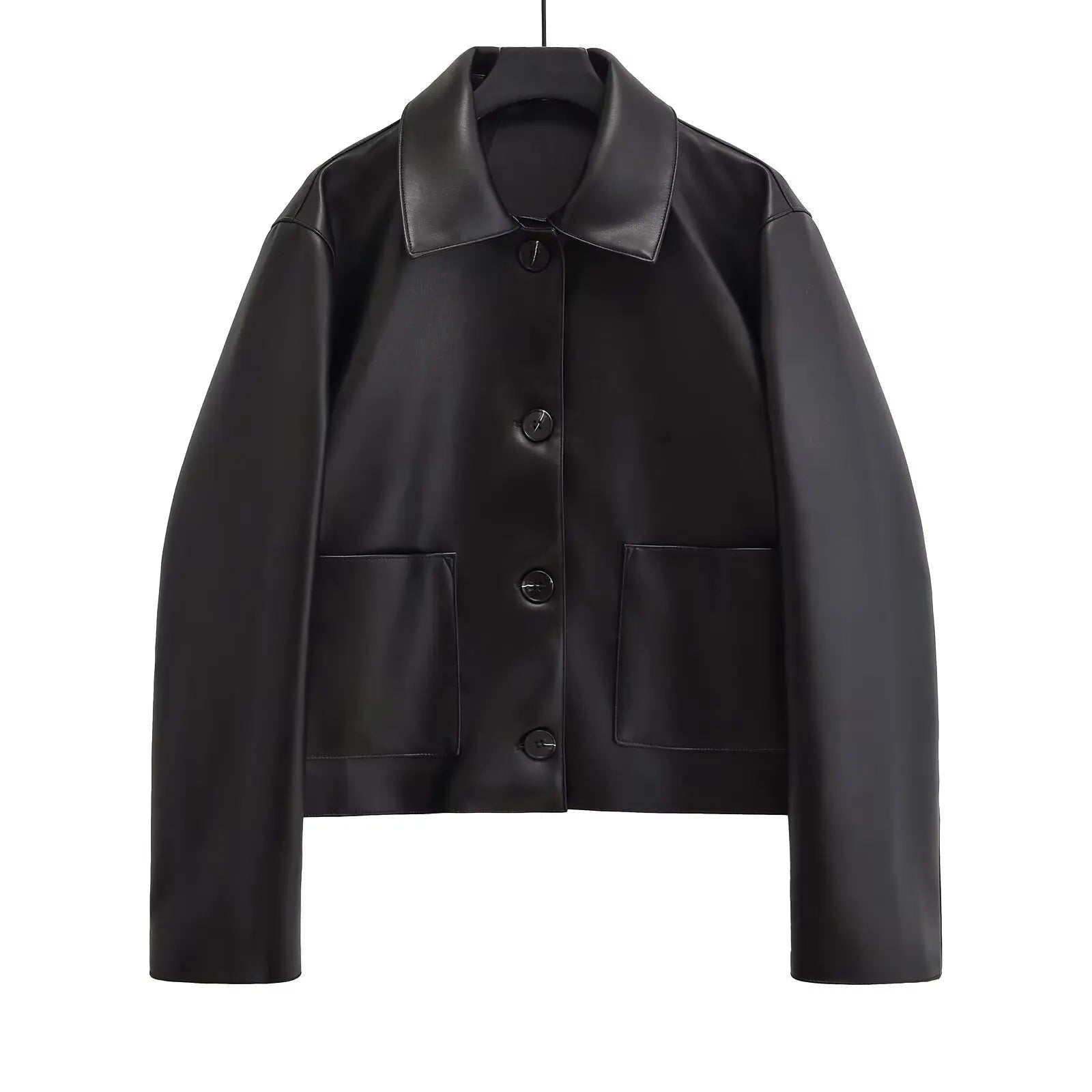 ZEYA - Gianne Cropped Faux Leather Jacket