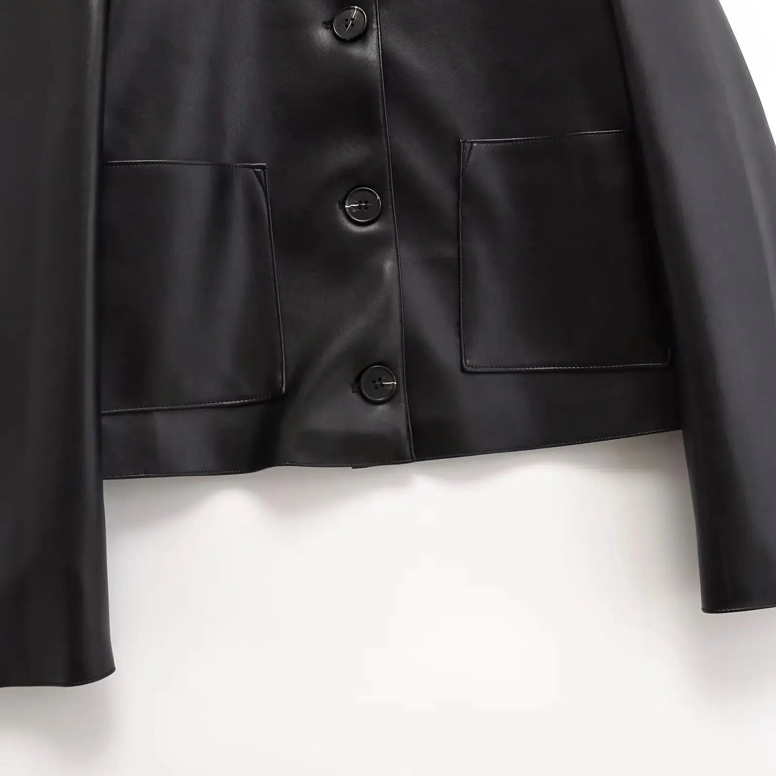 ZEYA - Gianne Cropped Faux Leather Jacket