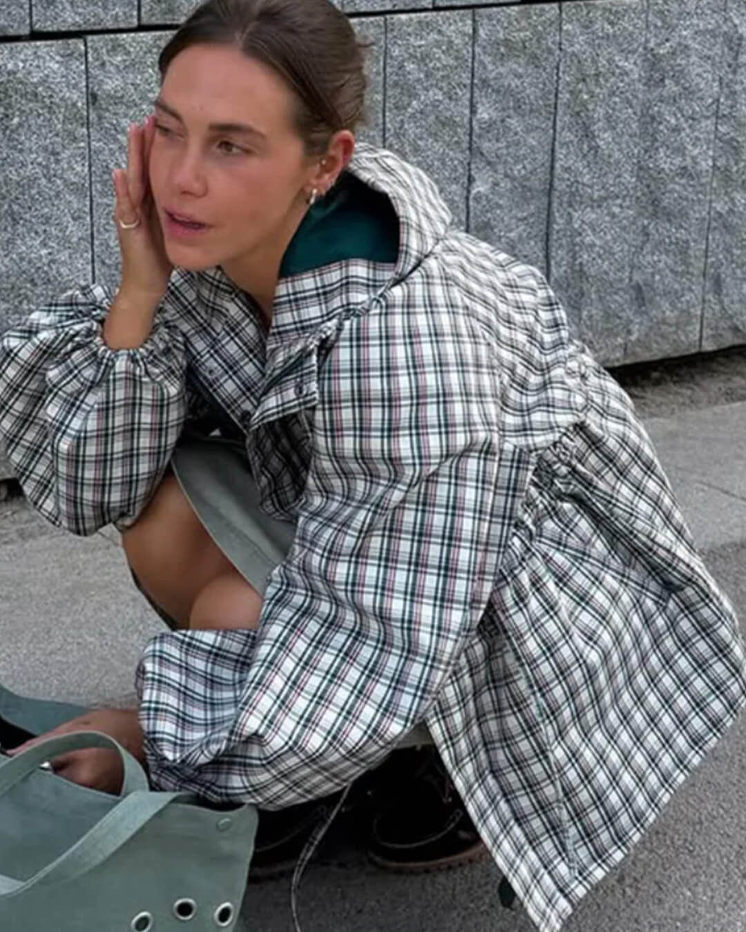 ZEYA - Gina Retro Plaid Hooded Jacket