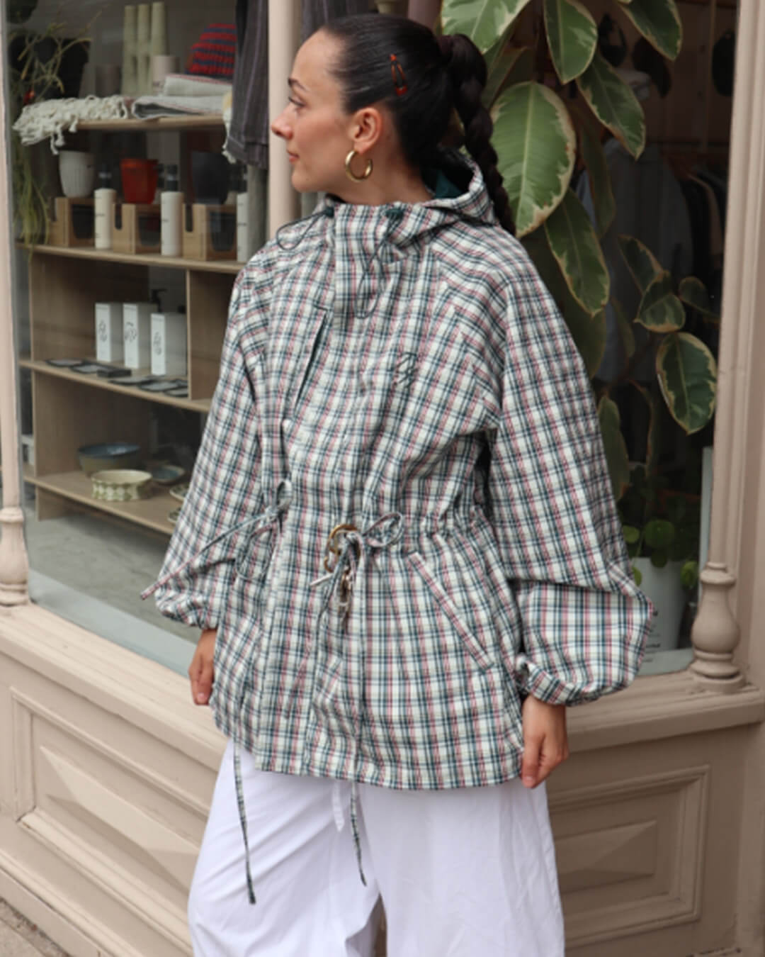 ZEYA - Gina Retro Plaid Hooded Jacket