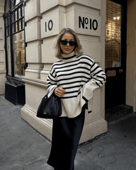 Maglione a collo alto a righe Gisela