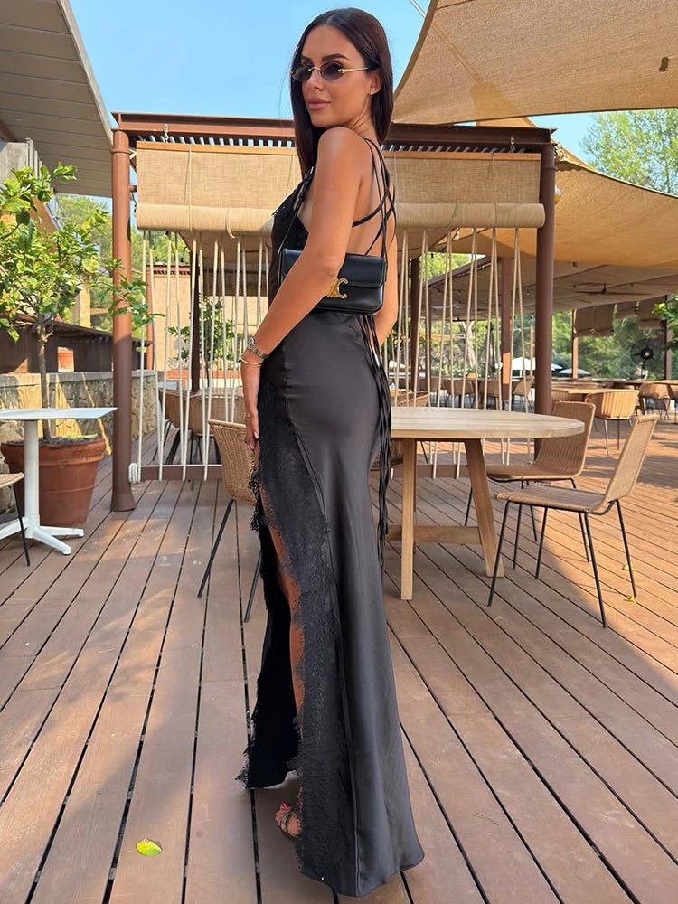 ZEYA - Gisele Lace Side Slit Maxi Dress