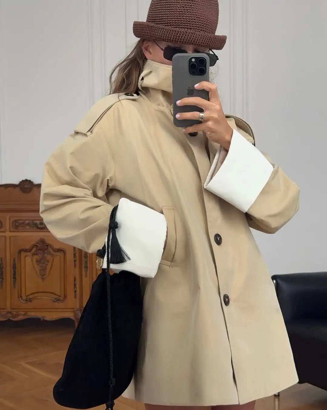 ZEYA - Glenda Contrast - Cuff Trench Jacket